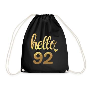 Hello 92 gold - Drawstring Bag - black - Front