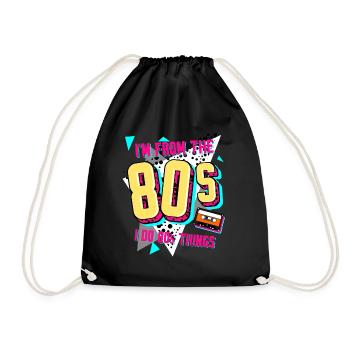 80s Retro Disco 1980 - Drawstring Bag - black - Front