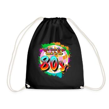 Retro 1980 80s Disco - Drawstring Bag - black - Front