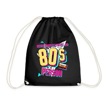 1980 80s Retro Disco - Drawstring Bag - black - Front