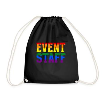 Event Staff Front Design Party Crew Pride LGBT - Turnbeutel - Schwarz - Vorne