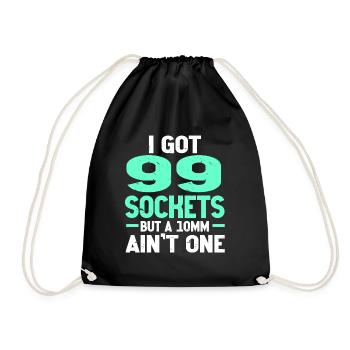 Mécanicien J’ai 99 douilles mais un 10mm n’en est pas un - Sac de sport léger - noir - Devant