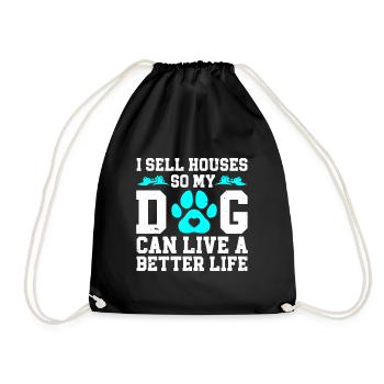 Je vends des maisons pour que mon chien puisse vivre une vie meilleure - Sac de sport léger - noir - Devant