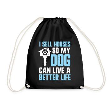 Je vends des maisons pour que mon chien puisse vivre une vie meilleure - Sac de sport léger - noir - Devant