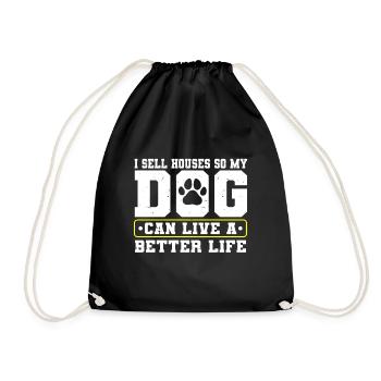 Je vends des maisons pour que mon chien puisse vivre une vie meilleure - Sac de sport léger - noir - Devant