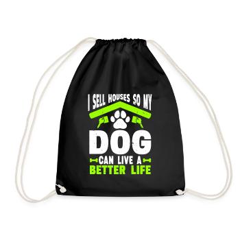 Je vends des maisons pour que mon chien puisse vivre une vie meilleure - Sac de sport léger - noir - Devant