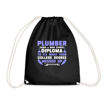 Drôle Je suis plombier - Sac de sport léger - noir - Devant