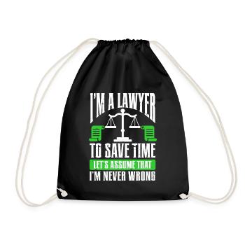 Law Lawyer - Turnbeutel - Schwarz - Vorne