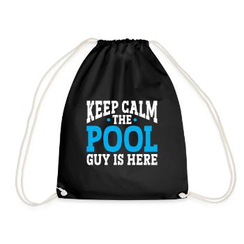 Pool Cleaner Keep Calm The Pool Guy Is Here - Turnbeutel - Schwarz - Vorne