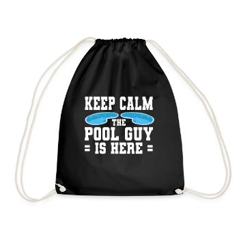 Pool Cleaner Keep Calm The Pool Guy Is Here - Turnbeutel - Schwarz - Vorne