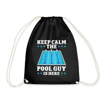Nettoyeur de piscine Restez calme Le gars de la piscine est là - Sac de sport léger - noir - Devant