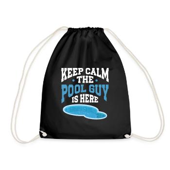 Pool Cleaner Keep Calm The Pool Guy Is Here - Turnbeutel - Schwarz - Vorne