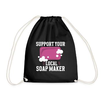 Soap Making Soap Maker - Drawstring Bag - black - Front