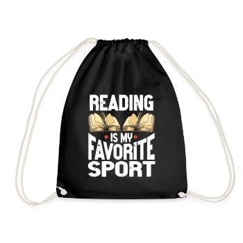 Reading Is My Favorite Sport Bookworm - Turnbeutel - Schwarz - Vorne