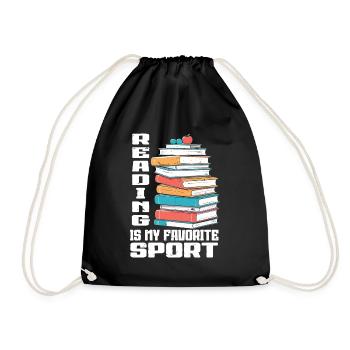 Reading Is My Favorite Sport Bookworm - Turnbeutel - Schwarz - Vorne
