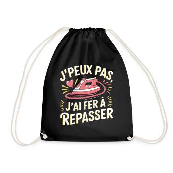 J'peux pas j'ai fer à repasser - Sac de sport léger - noir - Devant