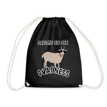 Always Go For Goatness! - Turnbeutel - Schwarz - Vorne