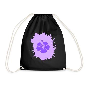 Hibiscus blobs - Drawstring Bag - black - Front