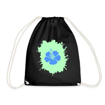 Hibiscus blobs - Drawstring Bag - black - Front