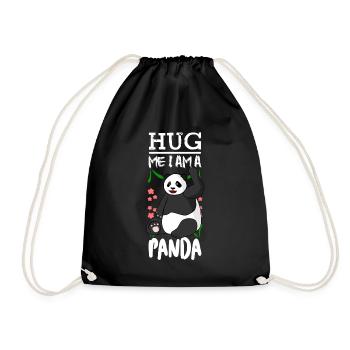 Hug Me Panda Bear Giant Panda - Turnbeutel - Schwarz - Vorne