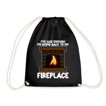 Fireplace Oven Firewood Stove - Drawstring Bag - black - Front
