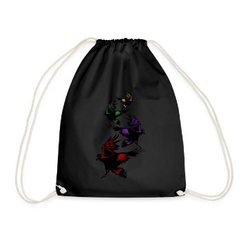 Crows Raven Tree Ravens Flying Crow - Drawstring Bag - black - Front
