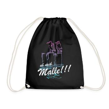 ab nach Malle Majorca Mallorca Insel UrlaubBallear - Turnbeutel - Schwarz - Vorne