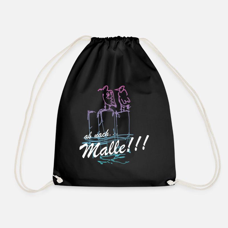ab nach Malle Majorca Mallorca Insel UrlaubBallear - Turnbeutel - Schwarz