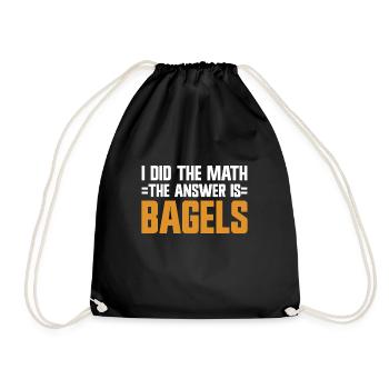 Bagel Lover Art Bagels - Drawstring Bag - black - Front