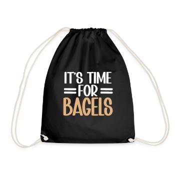 Bagel Lover Art Bagels - Drawstring Bag - black - Front