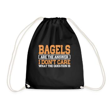 Bagel Lover Art Bagels - Turnbeutel - Schwarz - Vorne