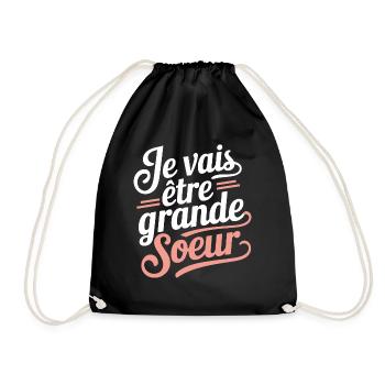 Je vais être grande sœur - Sac de sport léger - noir - Devant