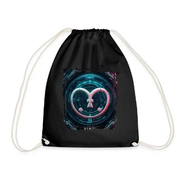 Signe du zodiaque Gémeaux à l’ère cyberpunk Avenir - Sac de sport léger - noir - Devant