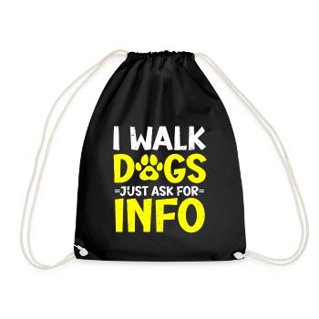 Dog Walker Professional Pet Sitter Dog Walking - Drawstring Bag - black - Front