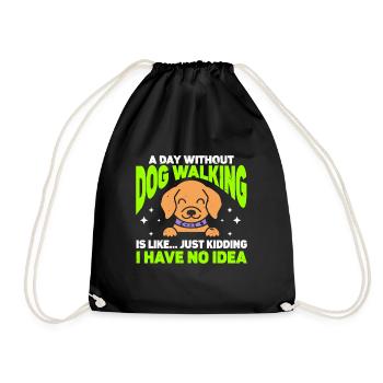 Dog Walker Professional Pet Sitter Dog Walking - Drawstring Bag - black - Front