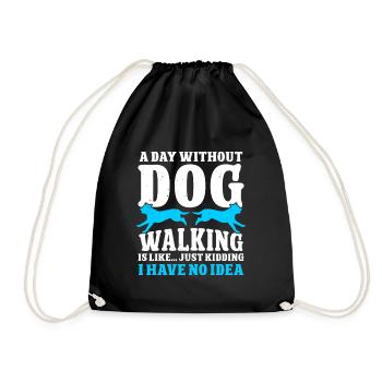 Dog Walker Professional Pet Sitter Dog Walking - Drawstring Bag - black - Front