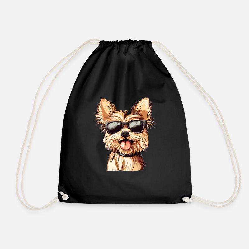 Lustiger Yorkshire Terrier Hund - Turnbeutel - Schwarz