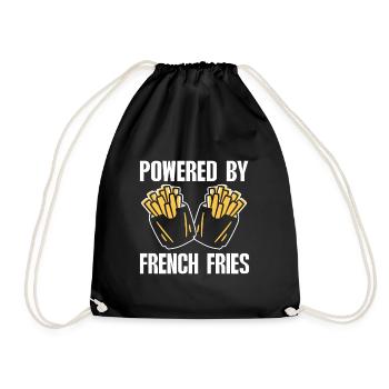 French Fries Food Pun Potato - Turnbeutel - Schwarz - Vorne