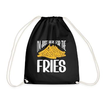French Fries Food Pun Potato - Turnbeutel - Schwarz - Vorne
