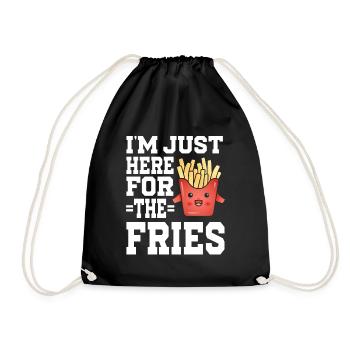 French Fries Food Pun Potato - Turnbeutel - Schwarz - Vorne