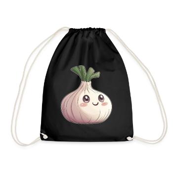 Knoblauch - Turnbeutel - Schwarz - Vorne