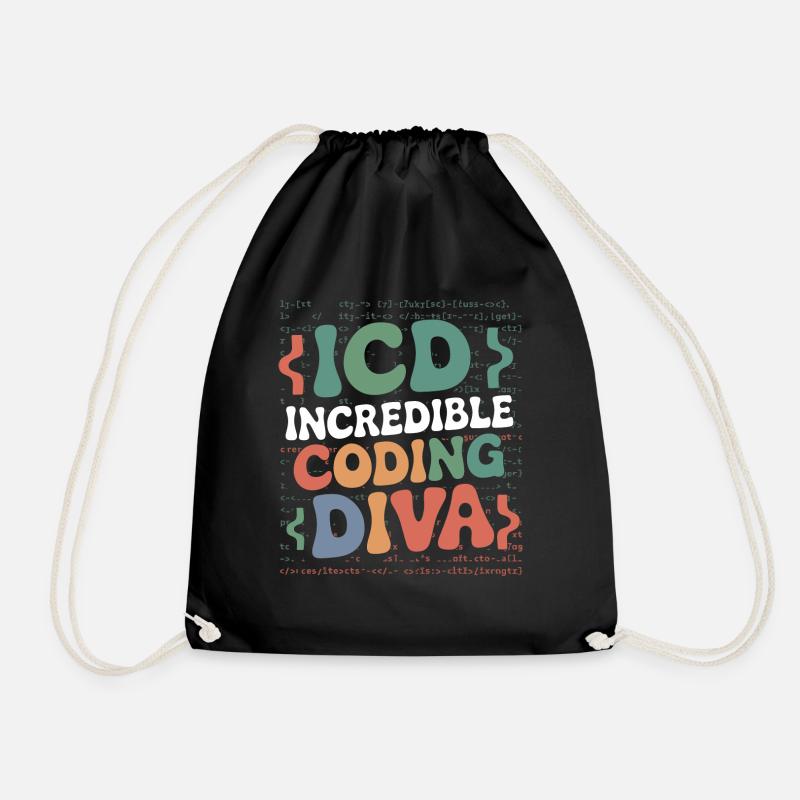 Passionate coding - Drawstring Bag - black