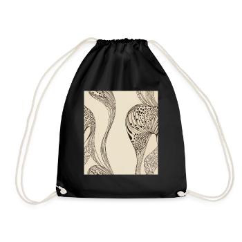 Abstract organic pattern - Drawstring Bag - black - Front