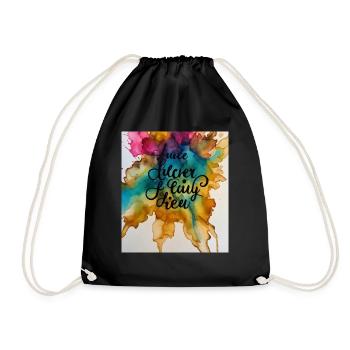 Inscription colorée sur fond d’aquarelleInscription colorée sur le fond - Sac de sport léger - noir - Devant
