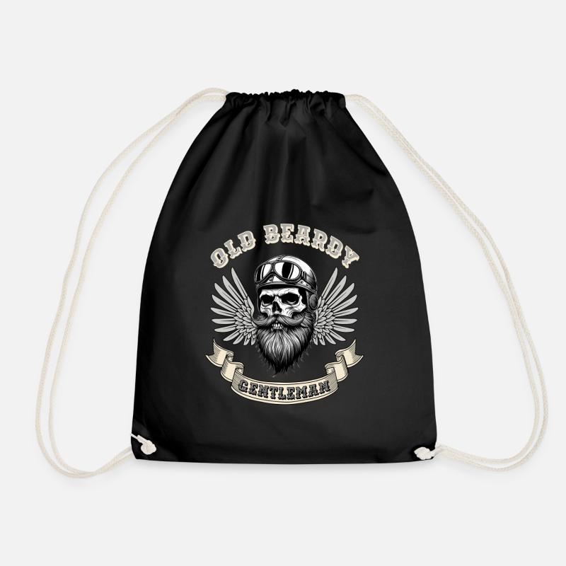 Old Beardy Gentleman - Drawstring Bag - black