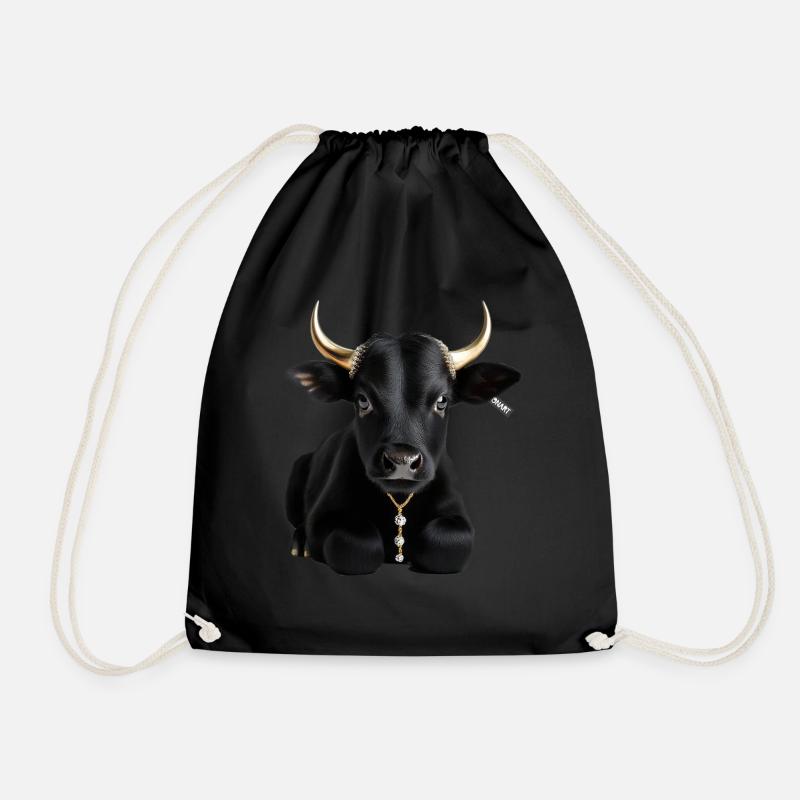 Stier schwarz - Turnbeutel - Schwarz