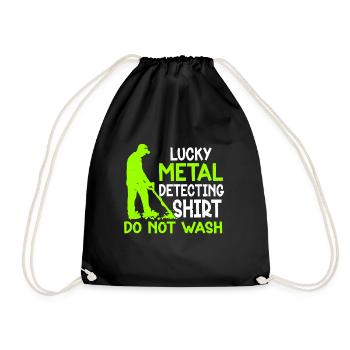 Metal Detector Shirt for Men Lucky Metal Detecting - Turnbeutel - Schwarz - Vorne