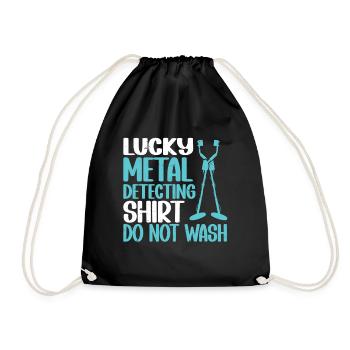 Metal Detector Shirt for Men Lucky Metal Detecting - Turnbeutel - Schwarz - Vorne
