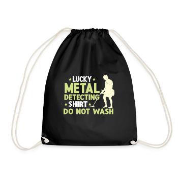 Metal Detector Shirt for Men Lucky Metal Detecting - Turnbeutel - Schwarz - Vorne