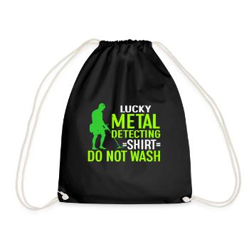 Metal Detector Shirt for Men Lucky Metal Detecting - Turnbeutel - Schwarz - Vorne